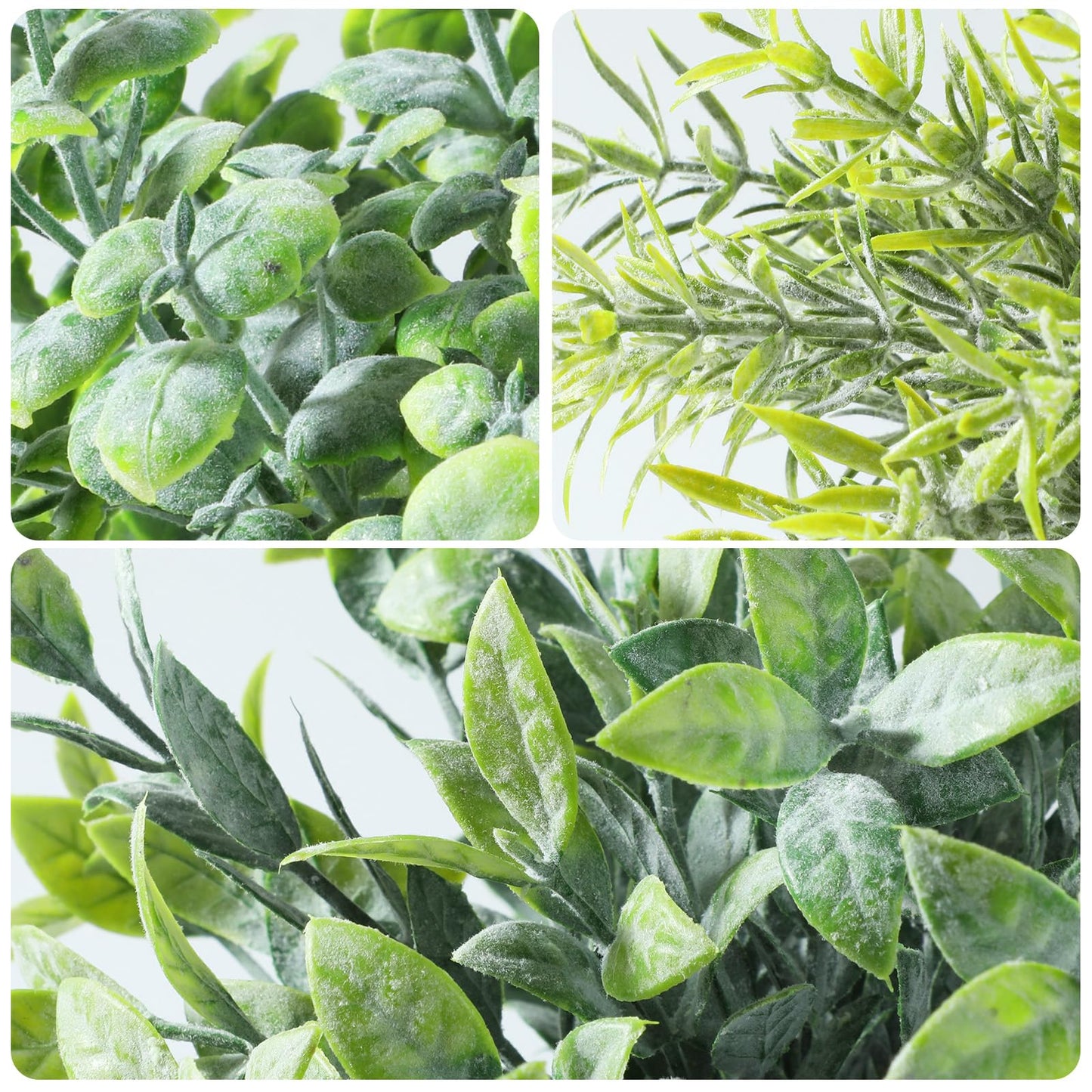Meinature 3 Pack Life-Like Potted Fake Plant, Artificial Plants Indoor, Artificial Frost-Hung Green Plants，No Need for Maintenance，Suitable for Desktop or Shelf Decoration in Homes and Offices