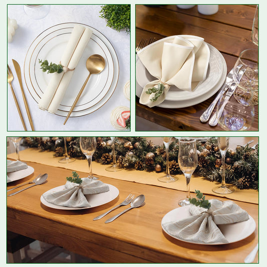 APTWOW Napkin Rings Set of 6, Easter Napkin Rings, Wood Bead Farmhouse Napkins Rings for Weddings Easter Party and Easter Table Decoration