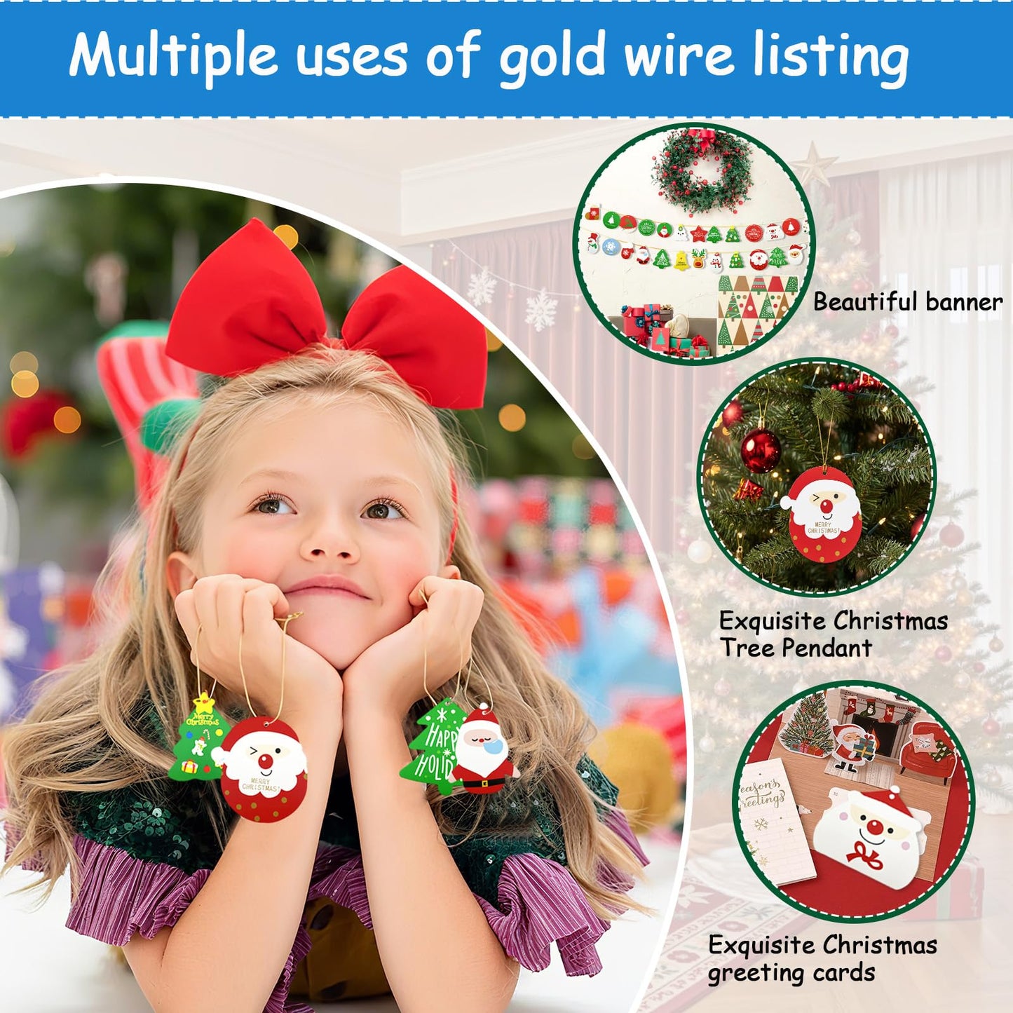 Christmas Party Decoration Set, Merry Christmas Banner with Red Green Swirls, Santa Claus Snowman Hanging Decor for Holiday Home Indoor Party (Christmas 3)