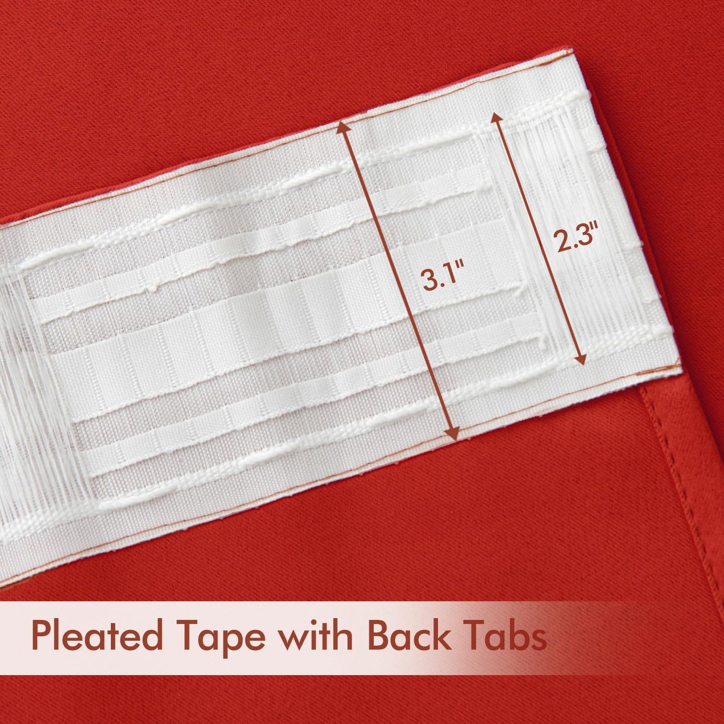 MIULEE Christmas Red Back Tab Blackout Curtains 84 Inch Length 2 Panels Set for Living Room Bedroom Privacy, Rod Pocket/Pinch Pleat Thermal Insulated Room Darkening Pleated Light Blocking Drapes