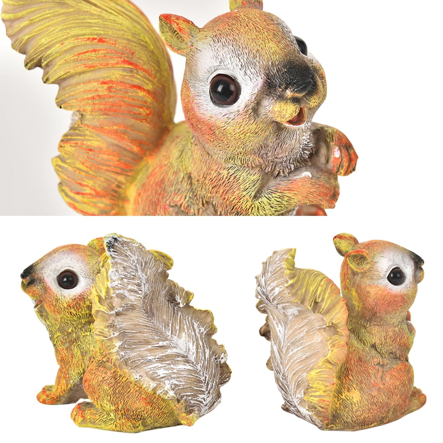 Sungmor Set of 2 Squirrel Outdoor Garden Statues, Resin Animal Sculptures Cute Squirrel Statue, Squirrel Figurines for Outdoor Lawn Yard Decor, Home Garden Ornament Housewarming Gift
