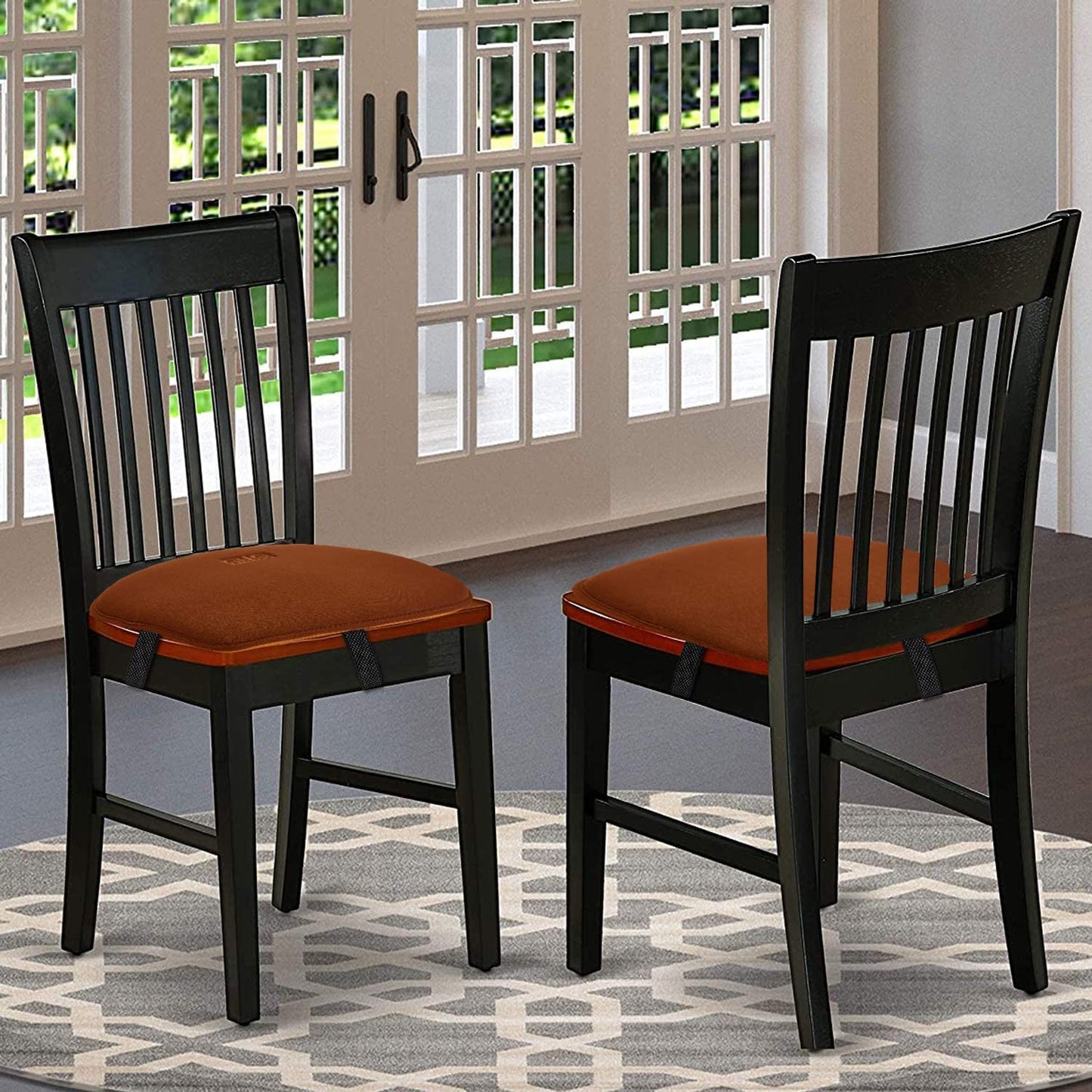 Big Hippo Chair Pads, Memory Foam Chair Seat Cushion Non Slip Rubber Back Thicken Chair Padding with Elastic Bands for Home Office Outdoor Seats (Brown-1pc)