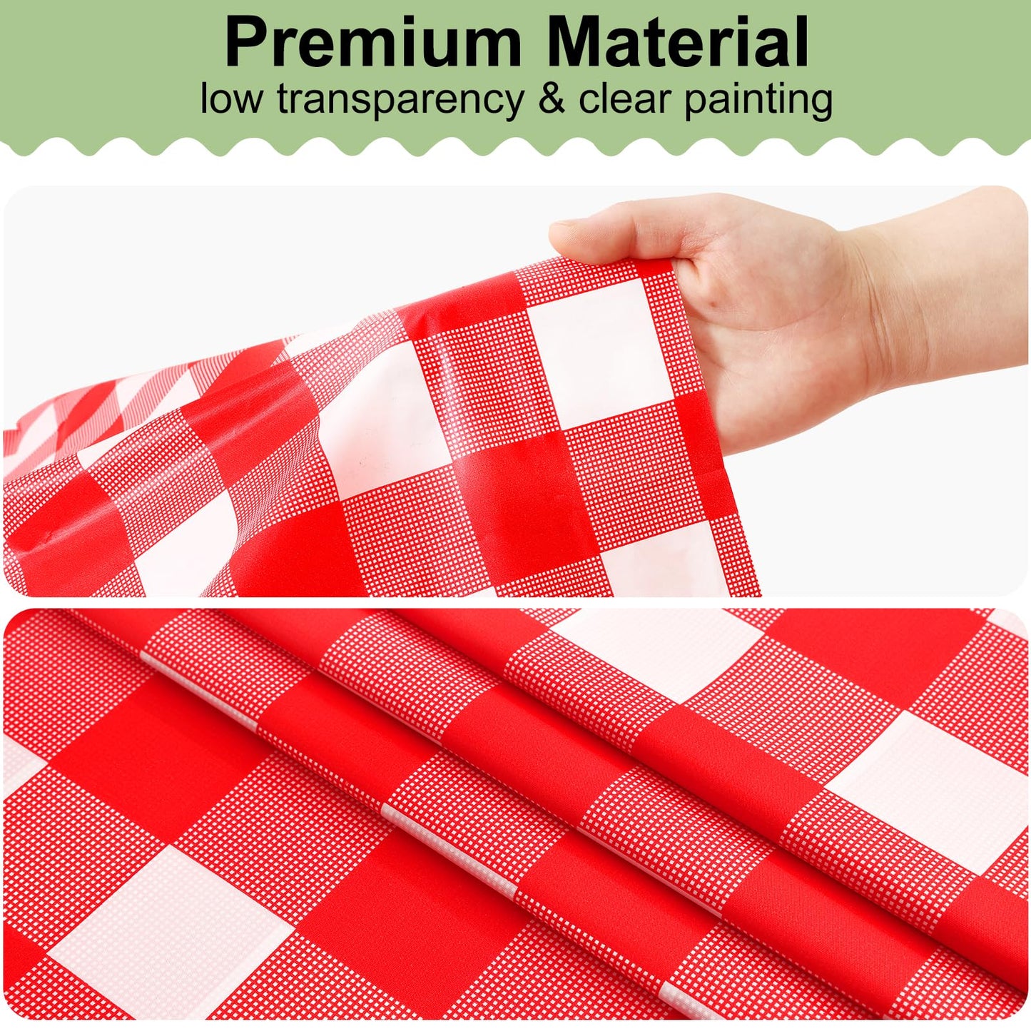 misaya 4 Packs Buffalo Disposable Table Cloth, 54 x 108 Inch Waterproof Plastic Tablecloth, Rectangle Red and White Checkered Table Covers for Picnic, Birthday, Party, Mother's Day