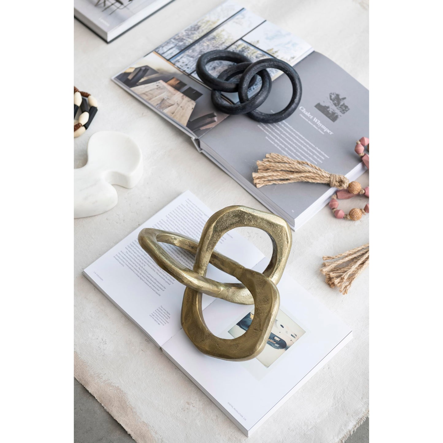 Bloomingville Marble Circle Chain, Black Décor, AH1797