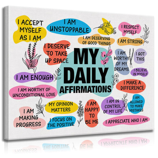 lkjhgf999 Inspirational Daily Reminders Wall Art for Office Motivation Positive Quotes Wall Decor Positive Affirmation Teamwork Decor Colorful Signs Wall Art Painting Prints Artwork for Home Office