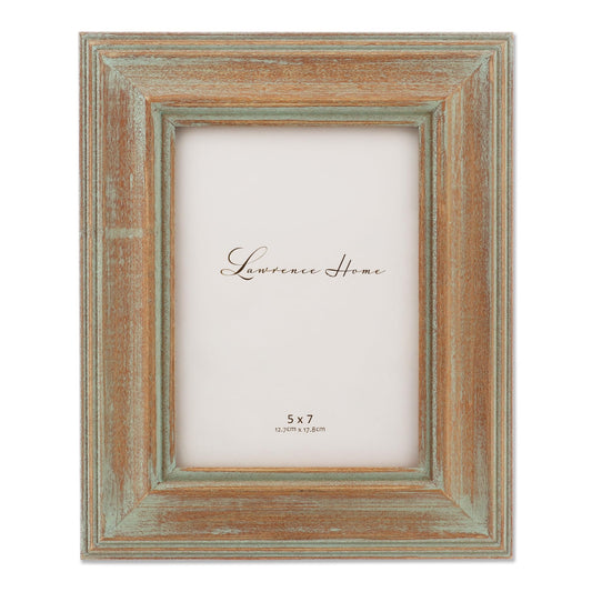 Lawrence Frames 5x7 Weathered Wood With Verdigris Wash Picture Frame (733157)