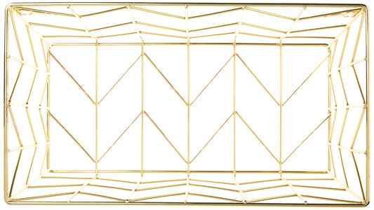 U Brands Desktop Hanging File Organizer, Gold Wire Metal Letter Size File Holder, Steel Wire Document & Folder Organizer for Office Desk, Home, Classroom