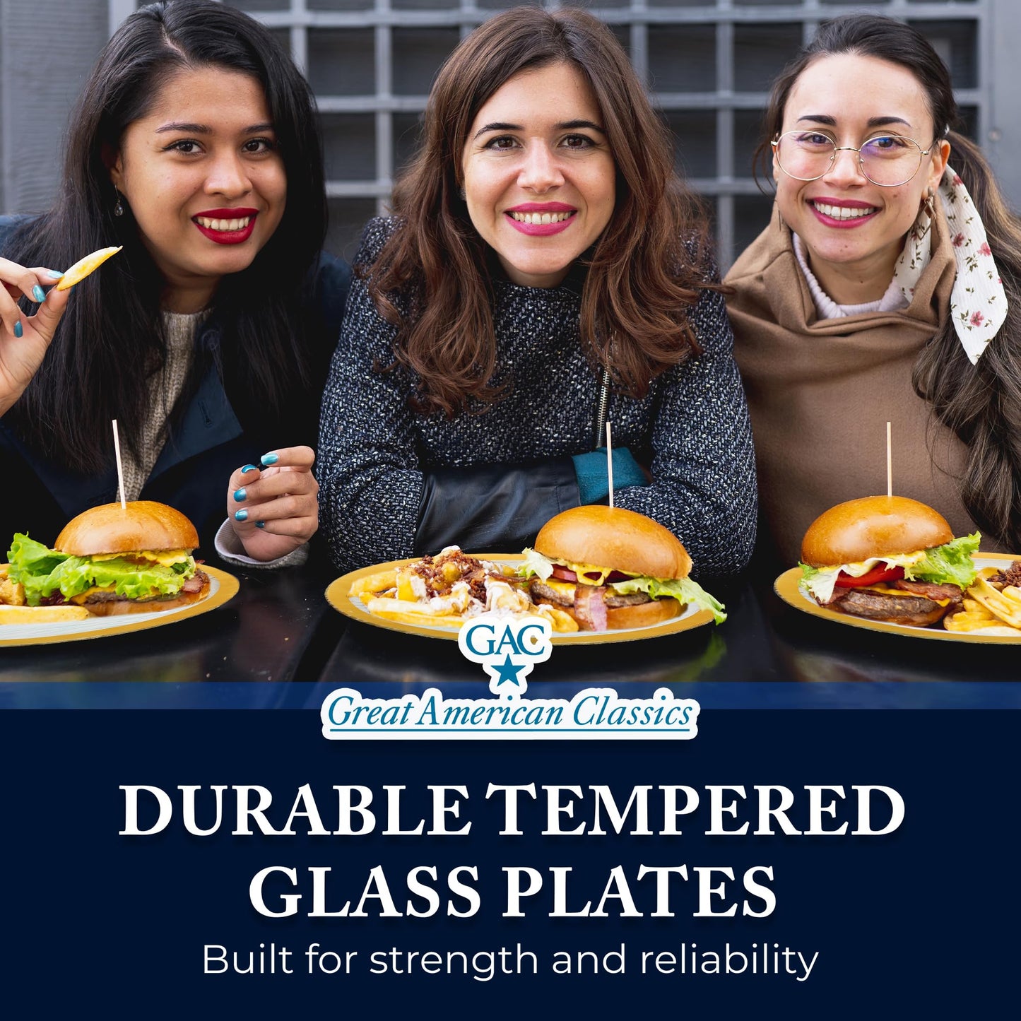 Tempered Glass Oval Meat Serving Tray – Durable Food Platter for Serving Dishes, Party Trays and Platters, Microwave Oven & Dishwasher Safe Decorative Tray – 8.5 x 14 Inch, Gold