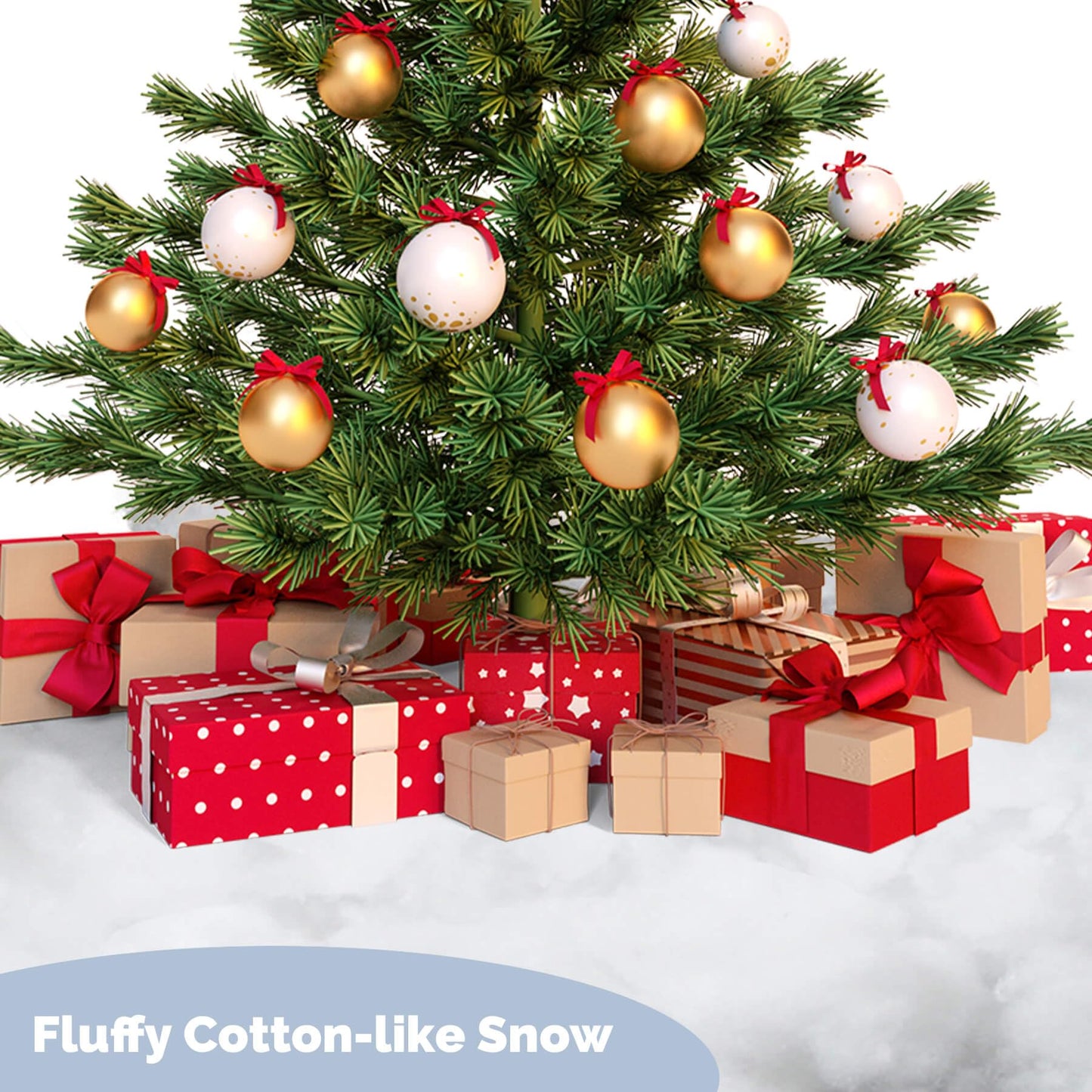 Fake Snow Fluff for Cotton Snow Christmas Village Blanket Winter Wonderland Decorations- Artificial Decorative Snow/Faux Clouds for Crafts Miniature Scene, Indoor Party Office DIY Décor (6oz)