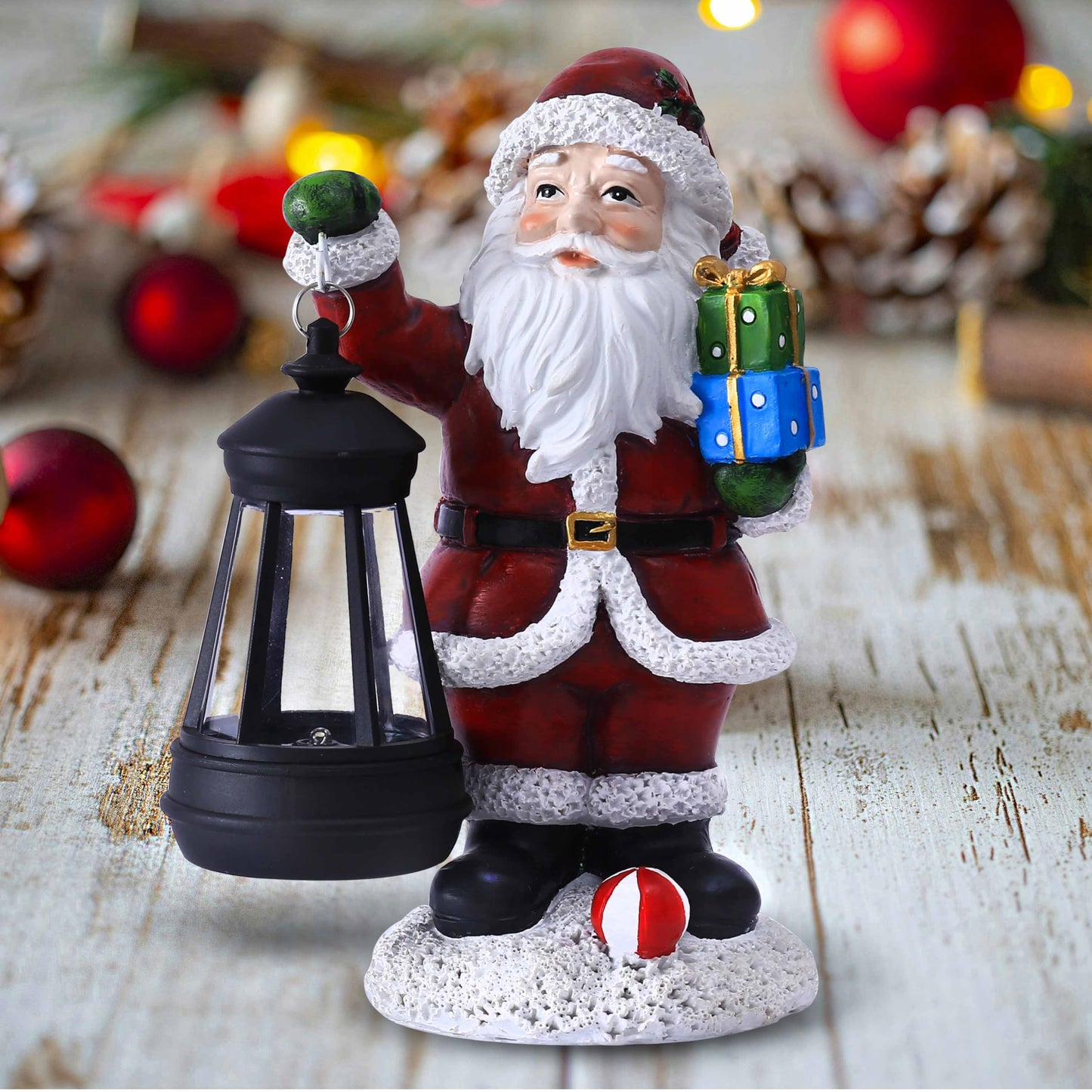 Christmas Decorations Santa Claus Decor Christmas Statues Standing Figurines Indoor Ornaments 2025 with Lantern Light for Home Table Centerpieces Mantel Bedroom Window Yard Porch Lawn,Santa Claus