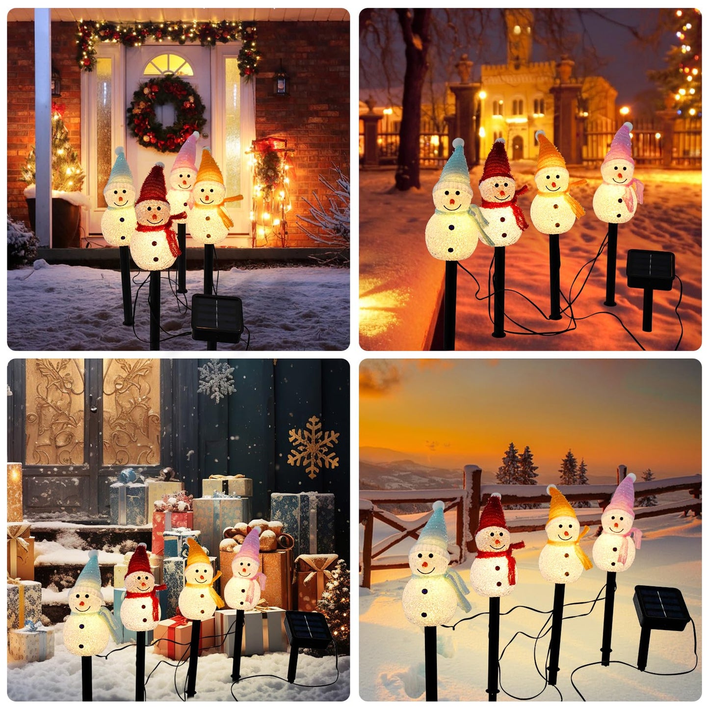 Outdoor Christmas Decorations 2025-Christmas Light Stakes for Yard-Snowman Solar Lights-Snowman Christmas Ornaments for Yard Garden Lawn Landscape Patio Walkway Decor