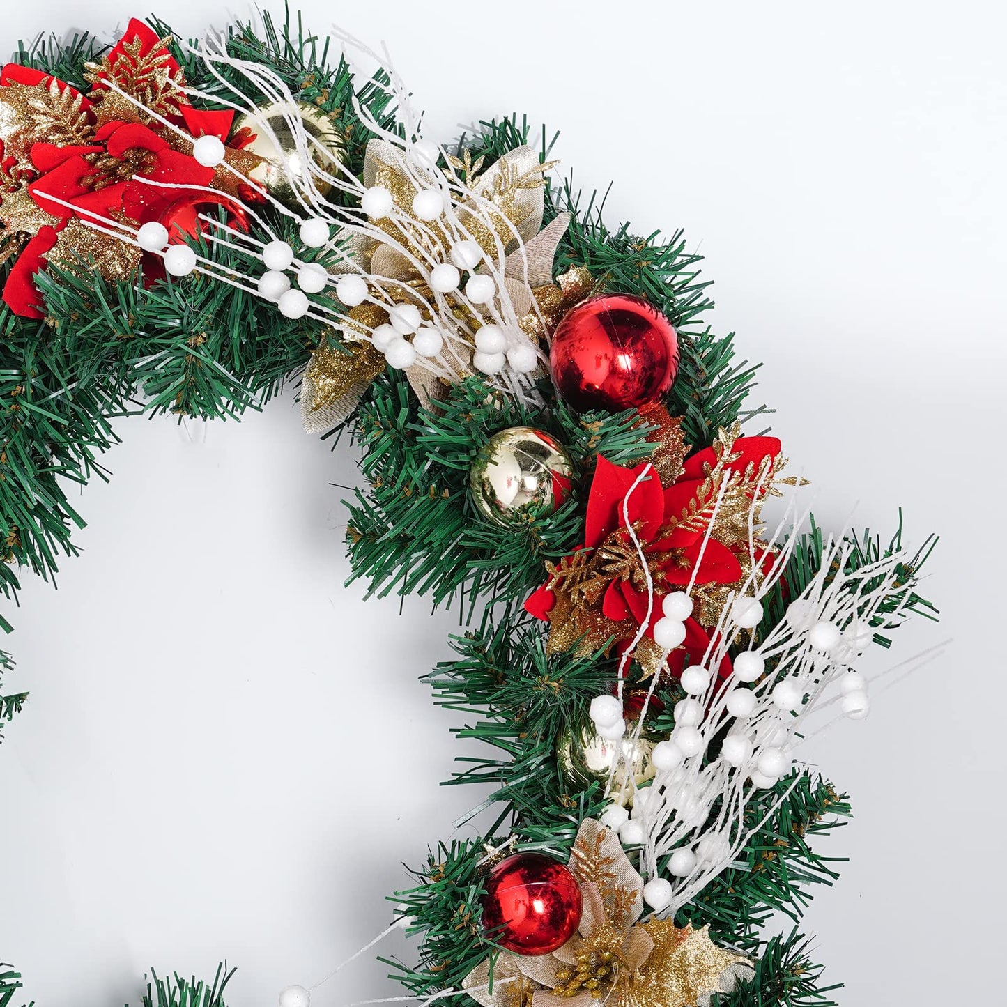 Jmkcoz 12 Pack Glitter Curly Christmas Spray Set White Wispy Willow Christmas Berry Picks Sprays Glittered Twigs Decor for Christmas Tree Topper Wreath Garland Bouquet Floral Arrangement (White)
