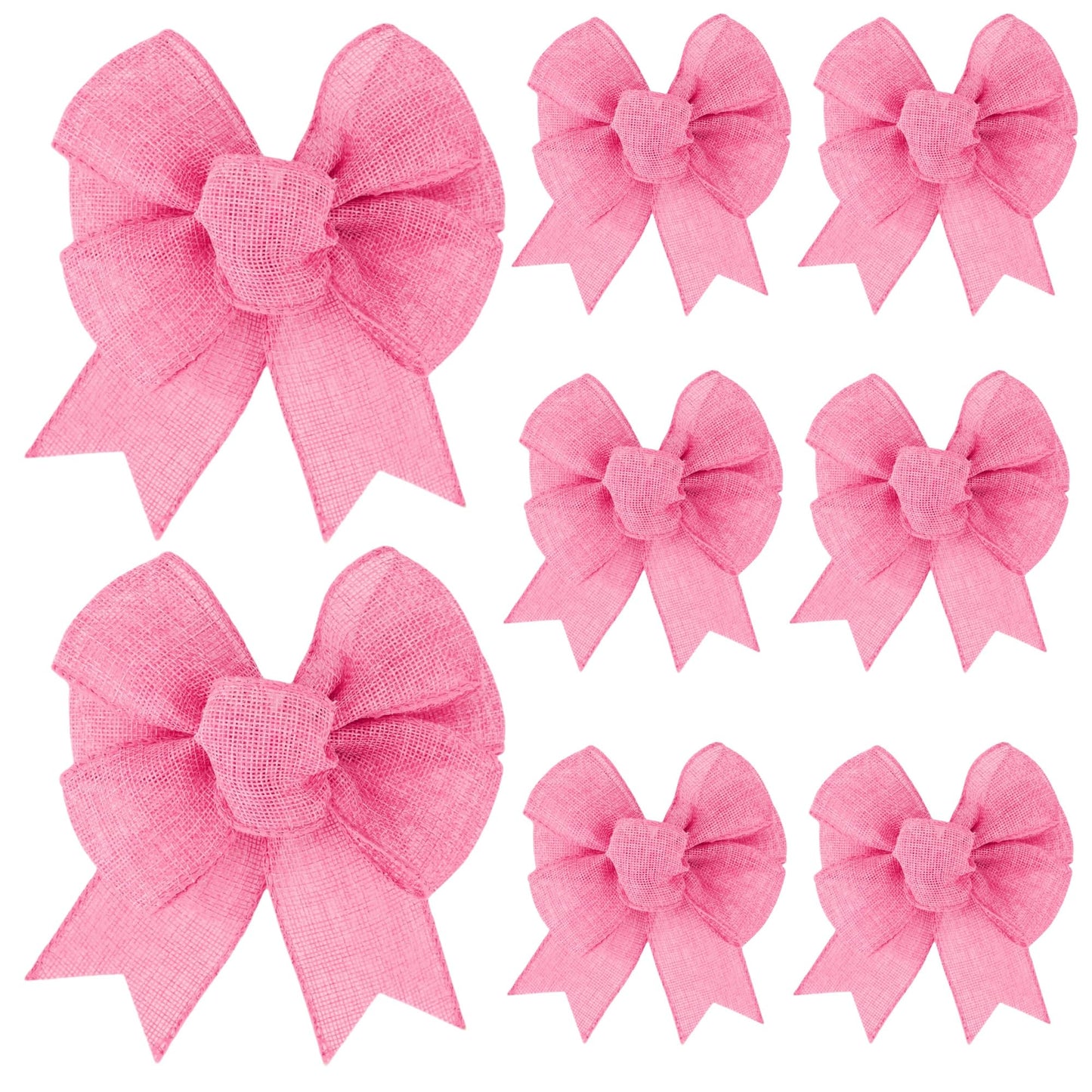 Meseey 8 Pcs 6 Inch Wired Pink Bows, Premade Decorative Bows for Easter Wreaths, Front Door Decor, Gift Wrapping, Tree Topper, Spring Party Decorations