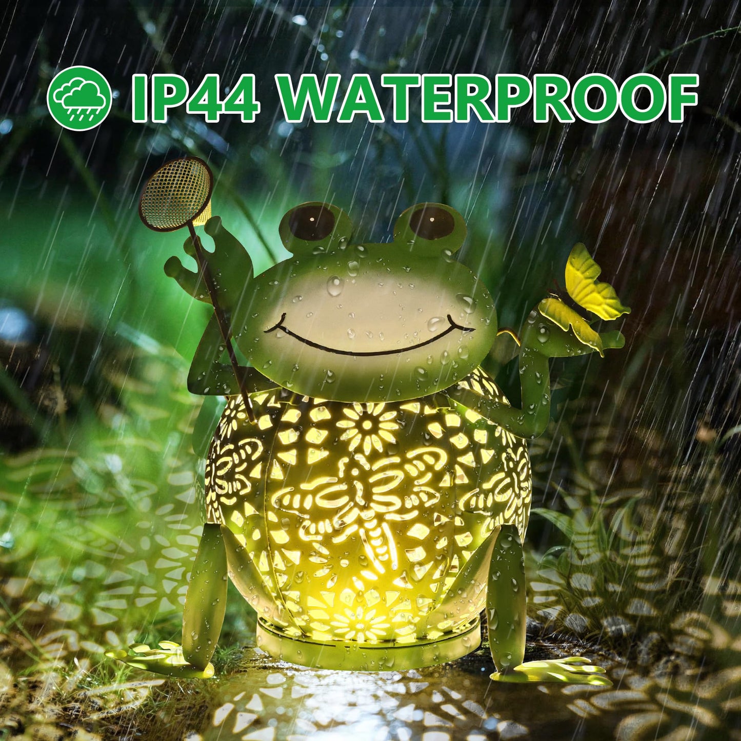 Solar Lantern Outdoor Lights, Cute Metal Solar Frog Lamp with Sound, Waterproof 2 Mode Hanging Solar Frog Lights for Yard Garden Patio Tree Pathway Lawn Outdoor Decorations