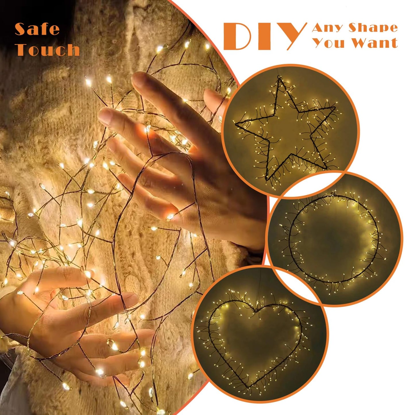 ITICdecor Solar Powered String Lights Outdoor 9.8FT 120 LED Waterproof Firecracker Fairy Lights with 8 Modes Green Copper Wire for Christmas Garden Wedding Patio Garden Yard Decor