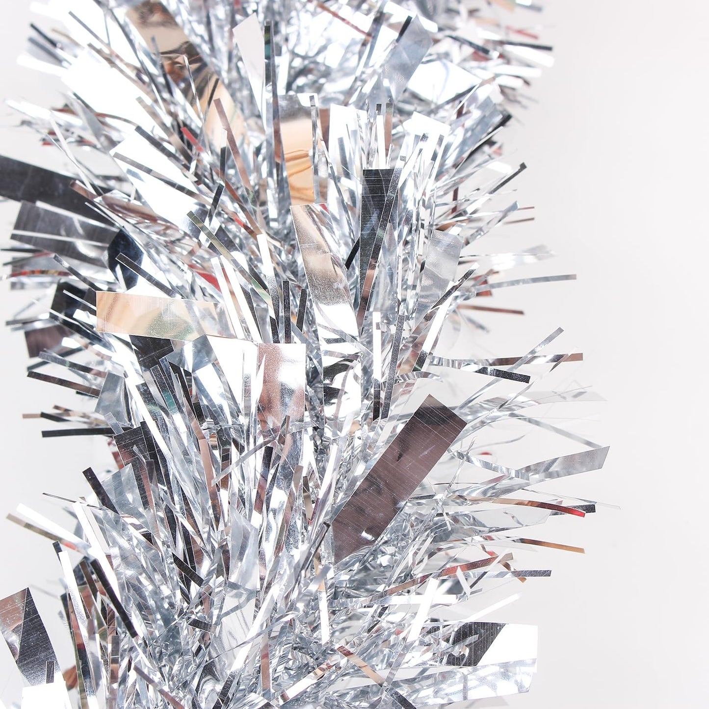 LZZYWYDTT 33FT Christmas Tinsel Garland,Silvery Shiny Metallic Foil Decorations for Parade Floats, Halloween, Christmas Tree, New Year Parties,Birthday Party,Indoor and Outdoor Disco Party Supplies