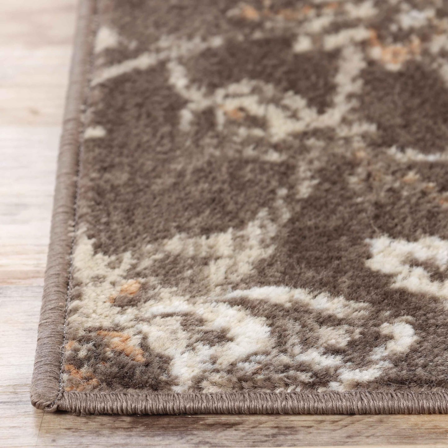 Superior Indoor Large Area Rug for Hallways, Entry, Office, Living/Bedroom, Hardwood, Tile, Floor Cover, Plush Carpet Cover, Modern Farmhouse Floral Decor, Jacobean Collection, 2' x 3', Chocolate