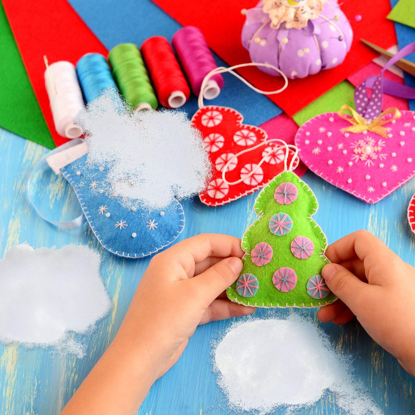 Sumind 2 Bags Fake Snow Decoration Fluffy Artificial Cotton Fiber Fluffy Fake Clouds Soft Blanket for Crafts Mantle Village Christmas Winter Indoor Home Decoration(White)