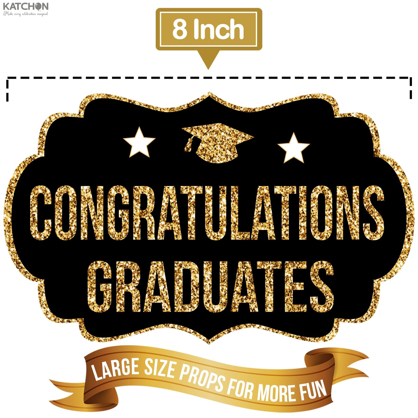 KatchOn, Graduation Photo Booth Props 2026 - Pack of 21 | 2026 Photo Props for Black and Gold 2026 Graduation Decorations, Graduation Party Decorations, Graduation Photo Booth Props, Grad Party Decor