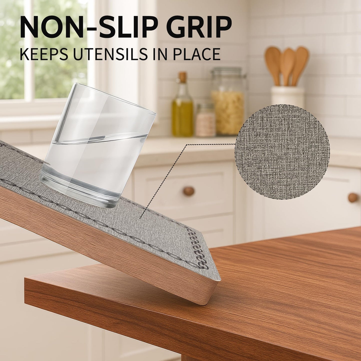 OasisLiteZen Placemats Set of 6, Heat Resistant & Waterproof Table Mats for Dining, Non Slip Scratch Proof Place Mats for Kitchen, Easy to Clean - Outdoor,Indoor Use（17x12 Inch）