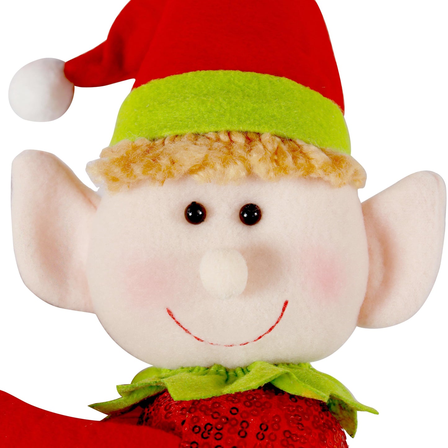 Elf Tree Topper Christmas Decorations,Unique Funny Xmas Plush Stuffed Elf Hugger Decor for Christmas Tree Wine Bottle Curtain Ornaments,Red Green