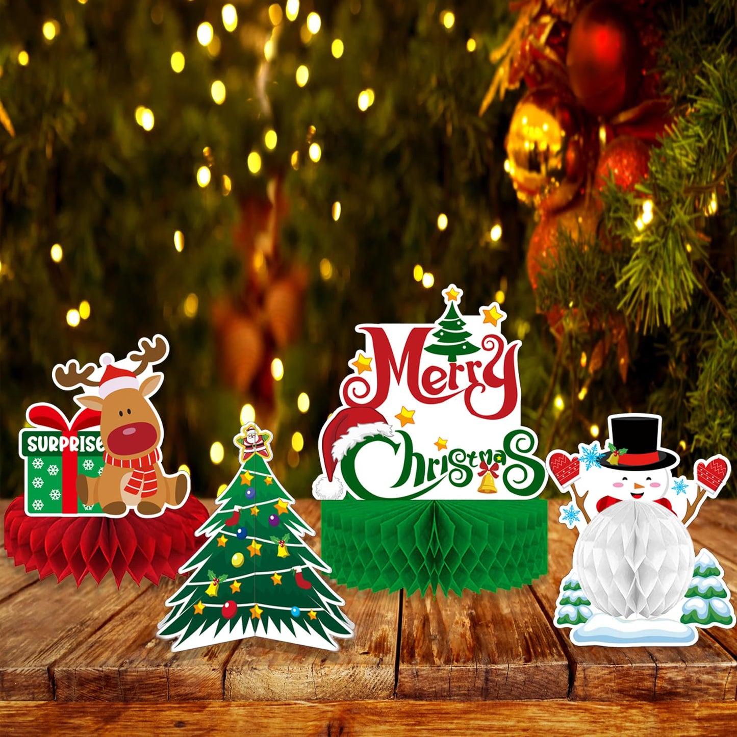 Christmas Table Decorations - Christmas Centerpieces for Tables, Christmas Table Centerpieces for Christmas Party Decorations, 9Pcs