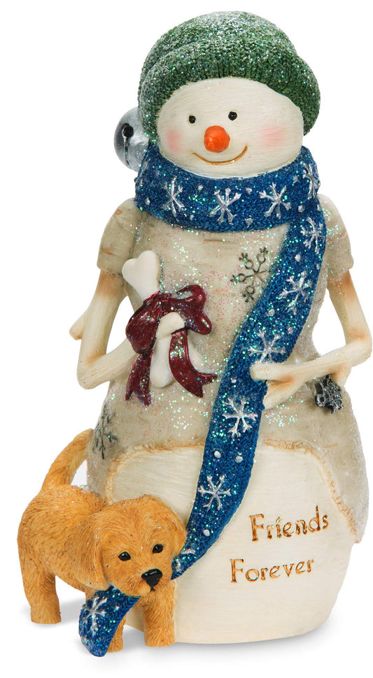 Pavilion Gift Company The Birchhearts Friends Forever Snowman Figurine with Puppy, 4.5", White