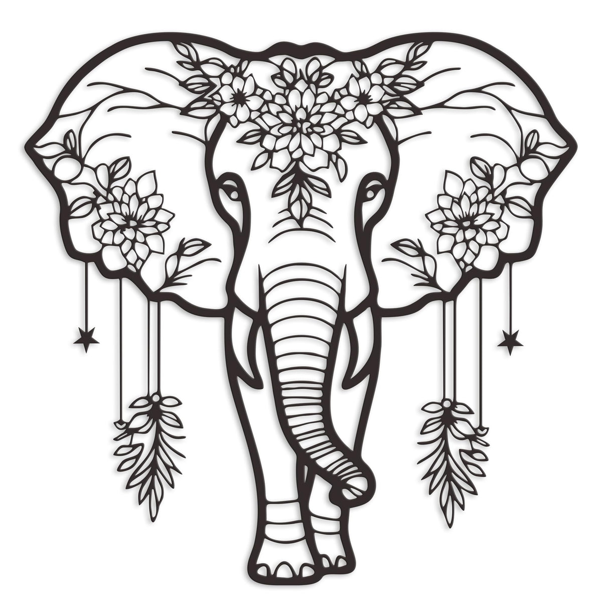 Rajukit Metal Elephant Decor – Aesthetically Pleasing African Elephant Wall Art and Bathroom Decor – Durable Animal Head Wall Décor for Home & Kitchen
