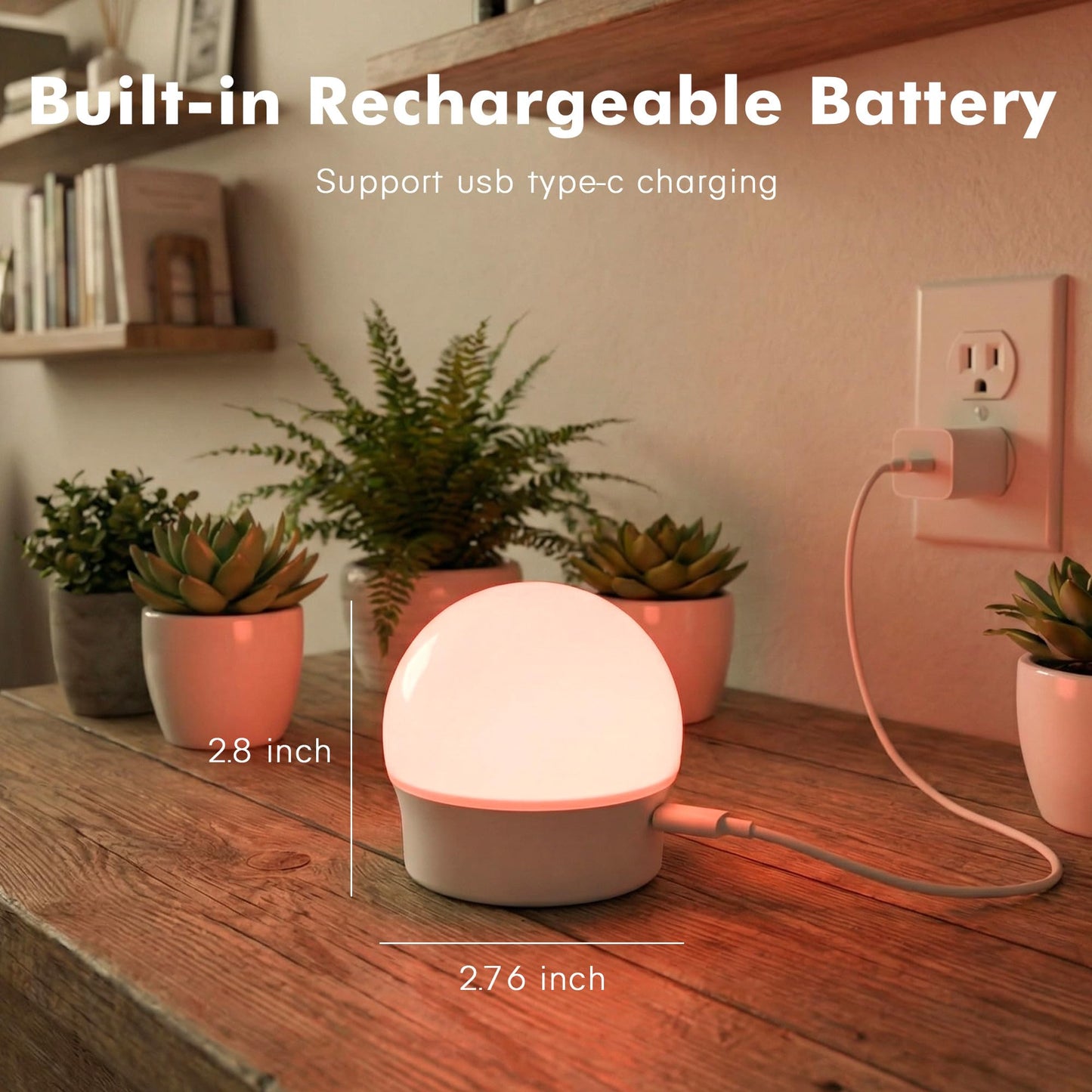 Rechargeable Battery Operated Light Bulbs, E26 Screw in (Magnetic Detachable) Light Bulb for Lamps with Remote Control Dimmable＆Timer, Wireless Puck Emergency Lamp for Non-Hardwired Wall Sconce