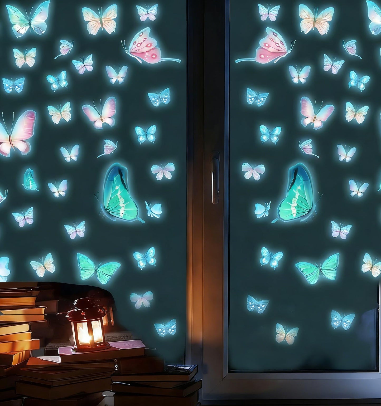 Lotusamber Glow in The Dark Butterfly Wall Decals, Luminous DIY Wall Stickers for Home Bedroom Living Room Ceiling Decor, Removable Self-Adhesive Art Murals for Indoor Home Decoration
