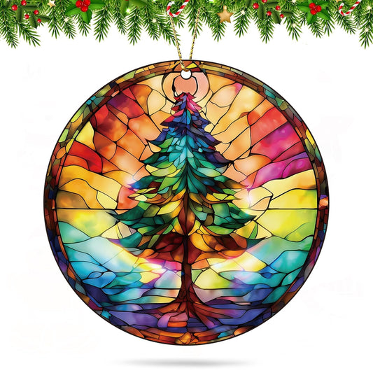 Tree of Life Suncatcher Ornaments for Christmas Tree Ornaments 2025, Suncatchers for Windows Hanging Christmas Decoration, Xmas Decor for Stocking Stuffers Xmas Tree Decoration