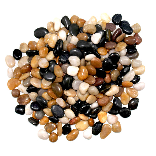 Polished Colored Pebbles 10 Lb. ½” – 1” inch Pebbles for Plants, Gardens, Décor, Landscaping, Succulent, Terrarium ,Decorative, 100% Natural Colorful Stone Pebbles without Fillers, Multicolored Rocks
