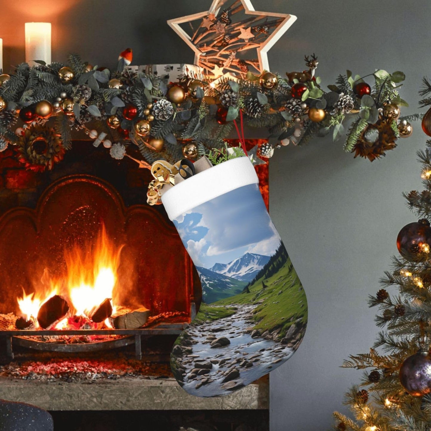KOPUUYRD Natural Wonders Print Luxurious Holiday Socks,Unique Christmas Socks for Joyful Season,Festive Ornament Classic