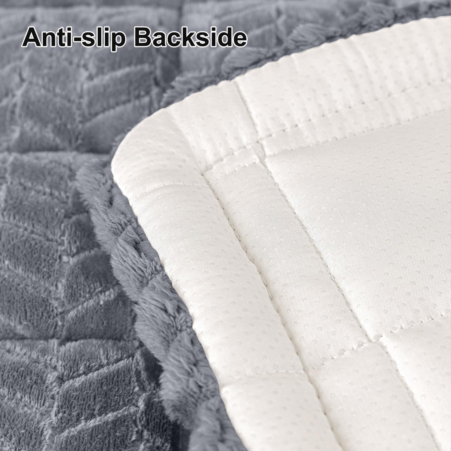 Smiry Non Slip Couch Armrest Covers for Dogs, Fuzzy Pet Couch Arm Covers for Sofa Pet Friendly, Soft Sofa Slipcovers Recliner Chair Arm Protector Washable (Grey, 27.6" x 27.6")