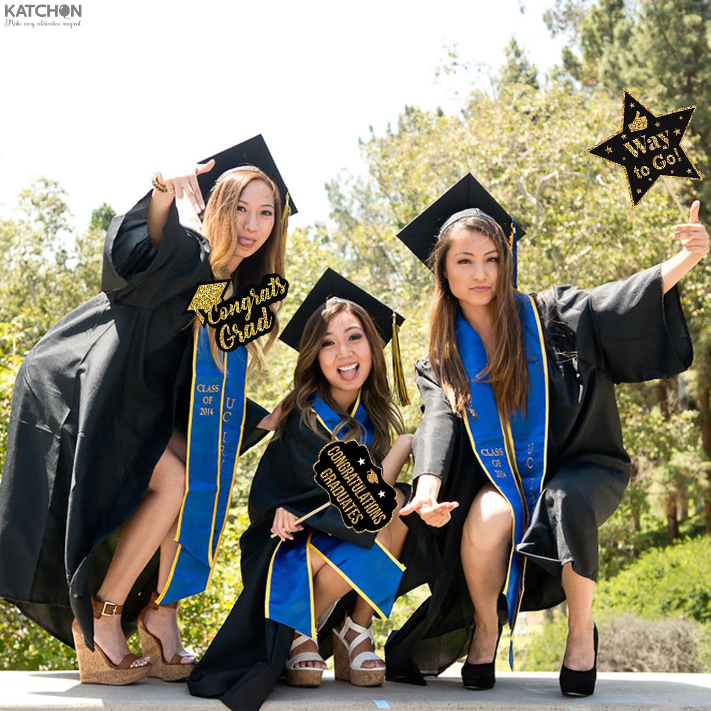 KatchOn, Graduation Photo Booth Props 2026 - Pack of 21 | 2026 Photo Props for Black and Gold 2026 Graduation Decorations, Graduation Party Decorations, Graduation Photo Booth Props, Grad Party Decor