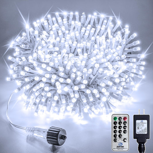 Soagrc 66FT 200 LED Christmas Tree Lights, Bright Cool White Outdoor Christmas String Lights for House, Fairy Lights with 8 Modes, Waterproof & Durable Indoor Outdoor Decor, Timer Included