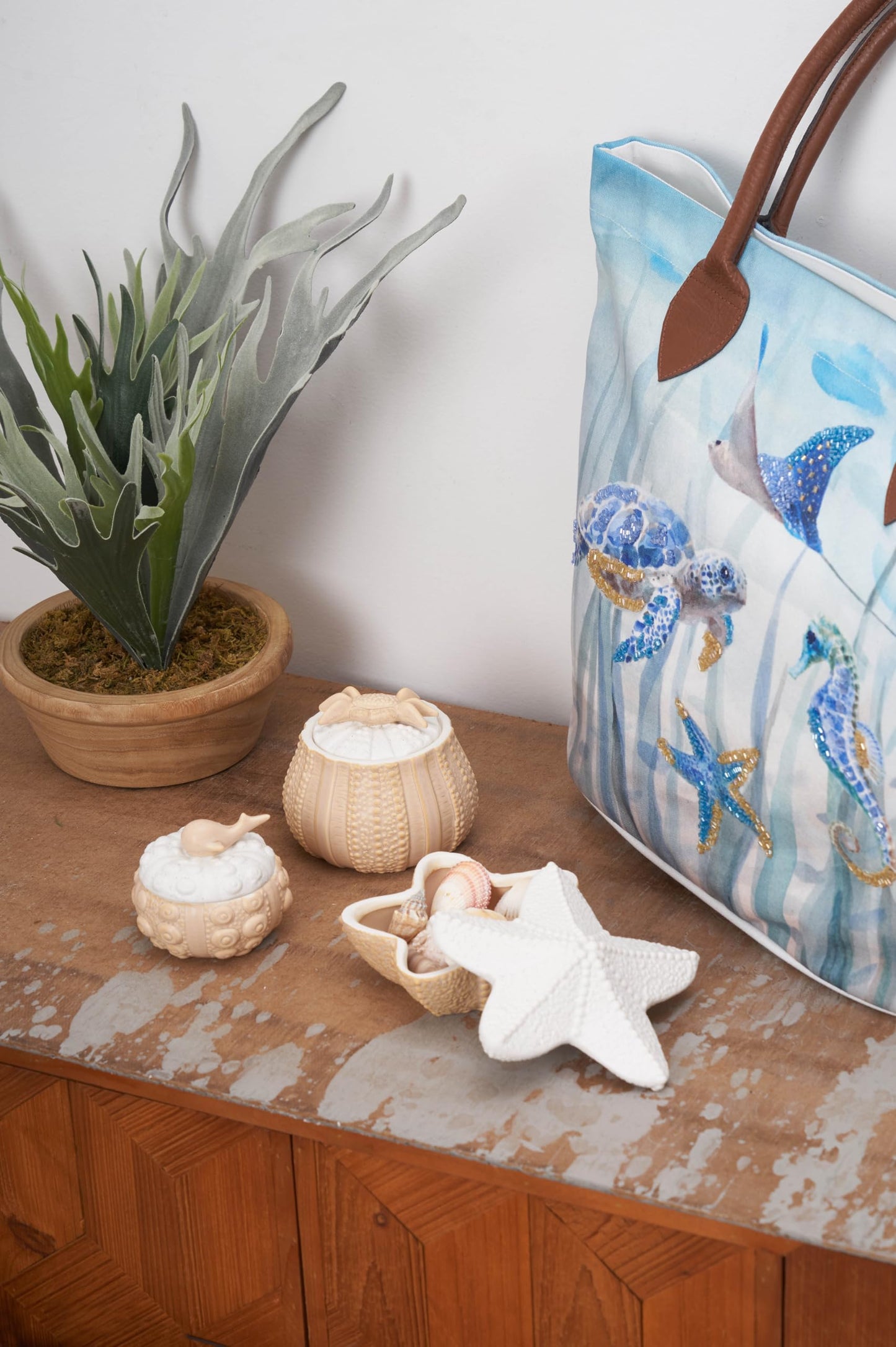 cnfei Porcelain Coastal Style Small Bowl - Food Serving and Decoration - Handmade, Dishwasher Safe, Microwaveable