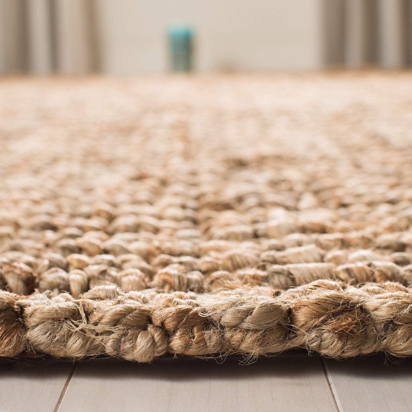 SAFAVIEH Area Rug 2x3 - Natural Fiber Collection - Natural Brown, Handmade Jute, Farmhouse Style, Chunky Textured Thick Pile (NF447A)