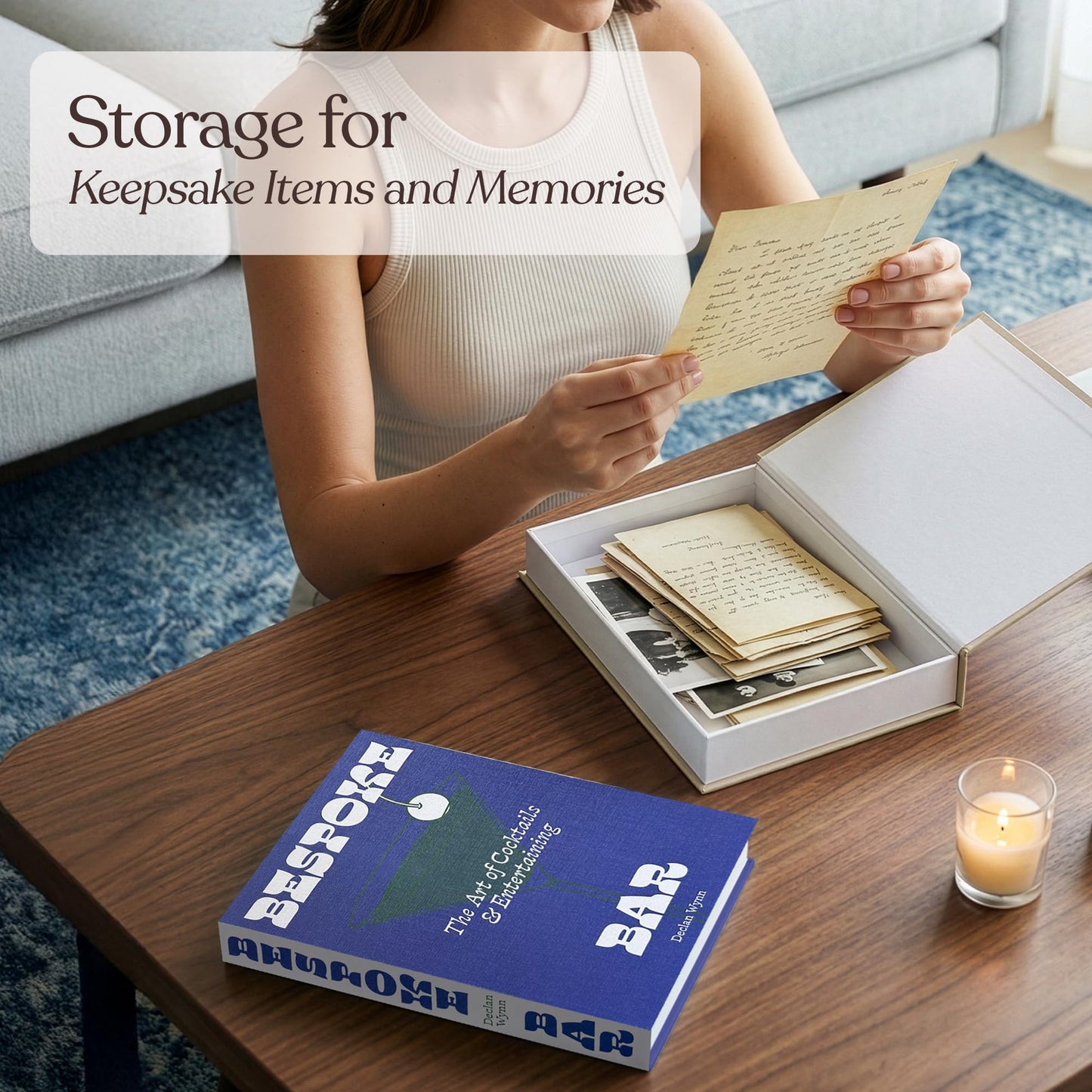 MESMOS Set of 2 Faux Decorative Coffee Table Books, Fake Book Storage Boxes for Home Decoration & Bookshelf Decor, Aesthetic Console Table Decor, Drinks Edition