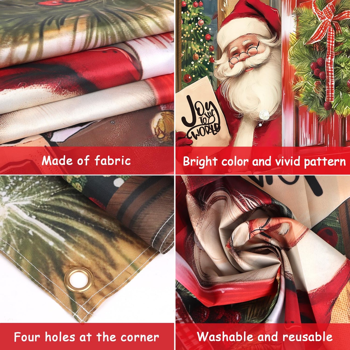 CCINEE Christmas Door Cover Decoration - Xmas Santa Claus Window Door Cover Hanging Banner Background for Front Door Christmas Party Supply