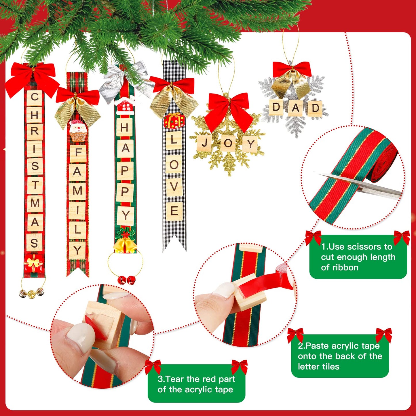 MGparty 312 Pieces Christmas Ornaments DIY Christmas Tree Ornaments Xmas Arts and Crafts Decorations Supplies for Kids Adults