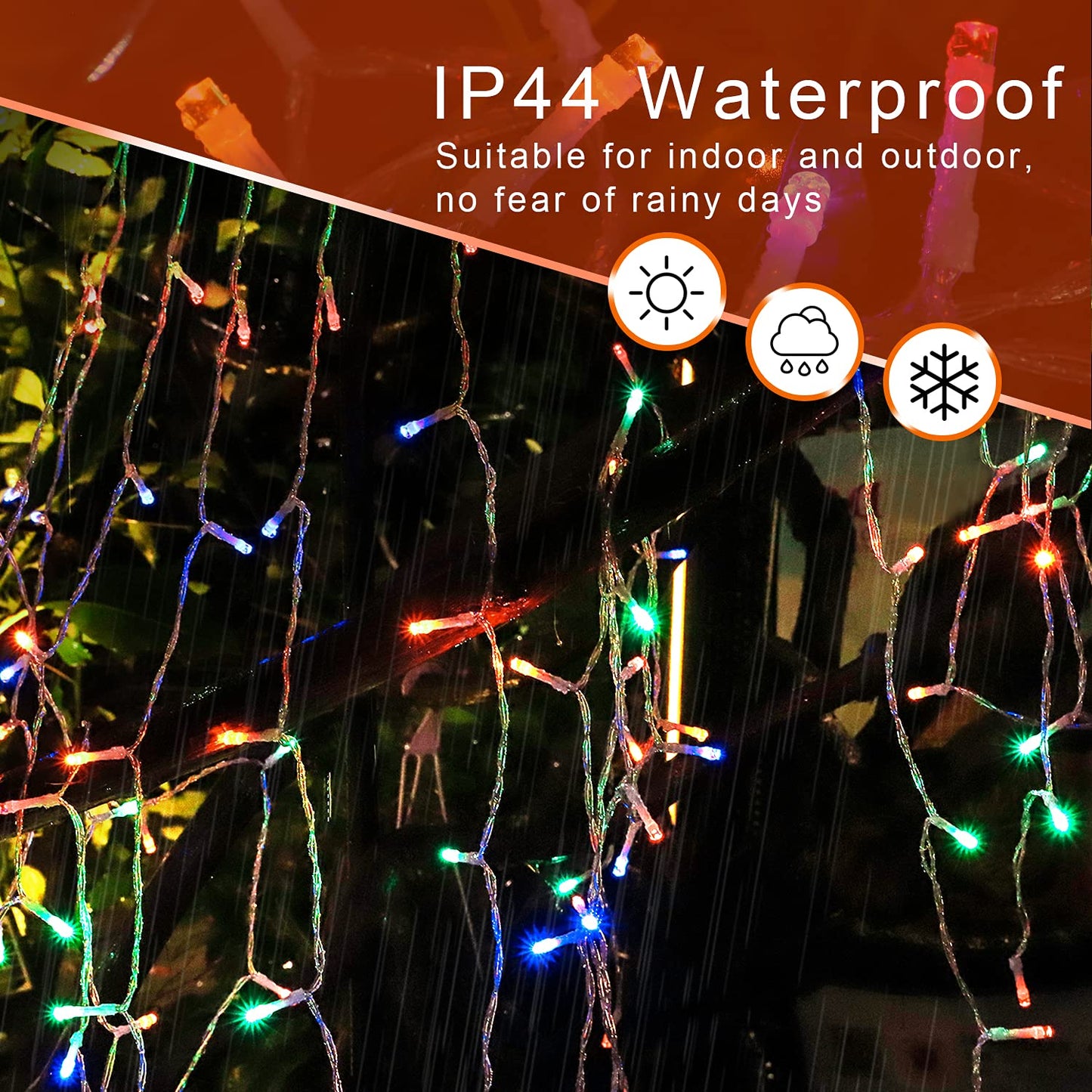 Christmas Decoration Lights, Outdoor Christmas String Lights 320 LED 11.5 Ft Waterfall Tree Light with Big Star Topper 8 Light Modes for Xmas New Year Holiday Garden Yard Indoor Outdoor Decor