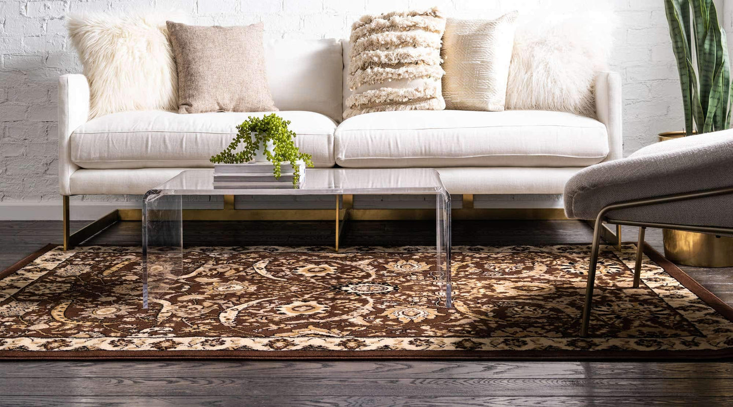 Unique Loom Espahan Collection Area Rug - Cape Cod (7' 10" x 10' Rectangle, Brown/ Beige)