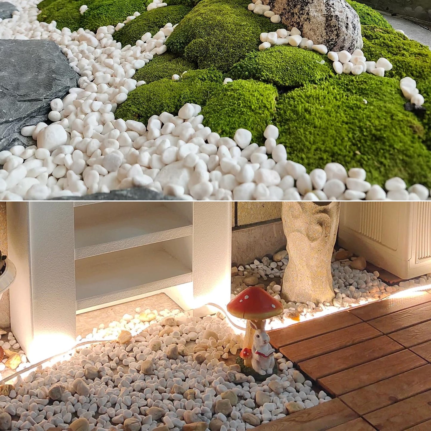 SHIZWU 10lbs White Rocks for Landscaping,1-2 Inch Decorative Pebbles for Plants,River Rocks for Backyard,Flower Beds, Indoor Fountains, Paths, Aquarium Vase,Outdoor Garden