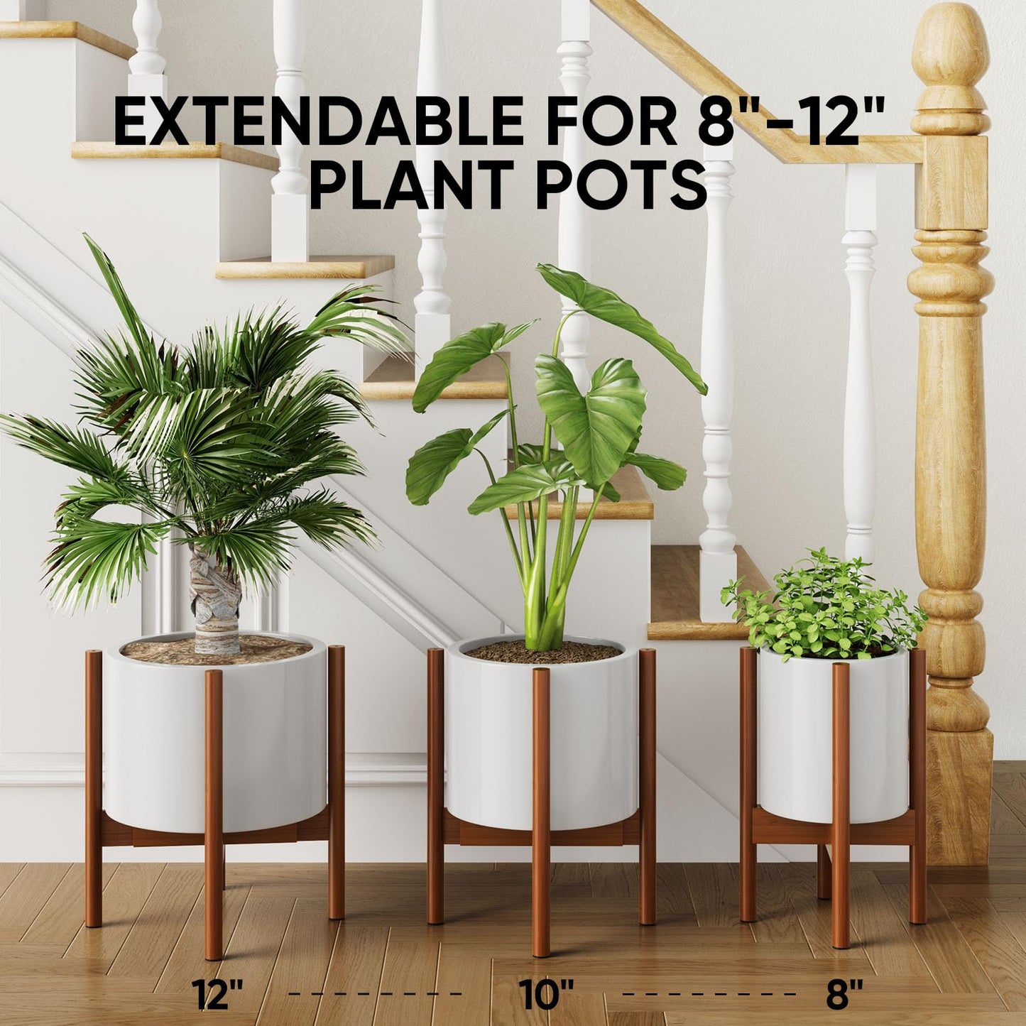 MUDEELA Plant Stand Dark Brown 2 Pack or 2 Tier and Plant Stand Black 1 Pack