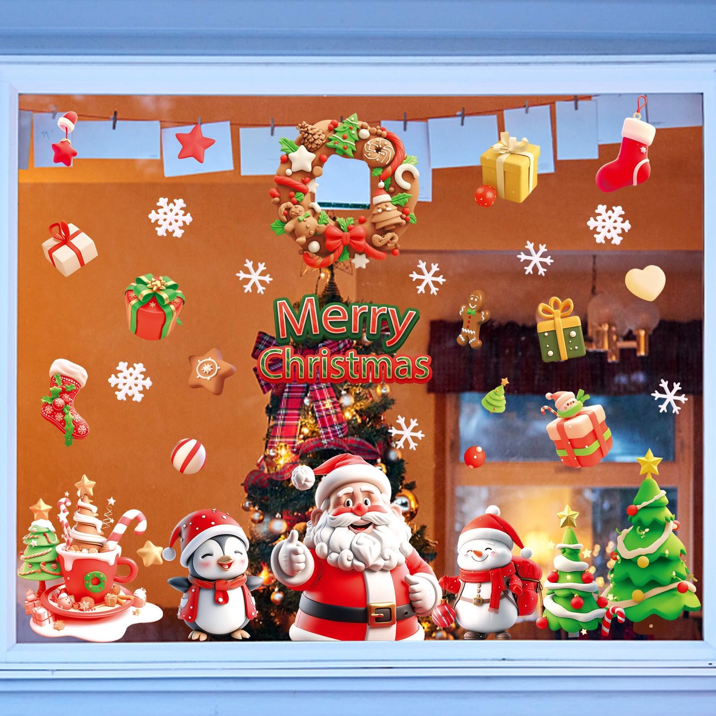 Christmas Clings and Xmas Decals for Window Decorations
