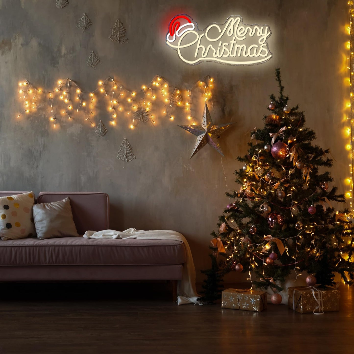 Allball Merry Christmas Neon Signs for Wall Decor, LED Santa Hat Neon Light USB Powered, for Christmas Party Gift Birthday Party Bar Living Room Bedroom Children'S Room Wall Decor(16.8 * 8.2 In)
