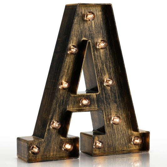 Vintage Light Up Marquee Letters with Lights Illuminated Industrial Style Lighted Alphabet Letter Signs Coffee Bar Apartment Bedroom Wall Home Initials Decor