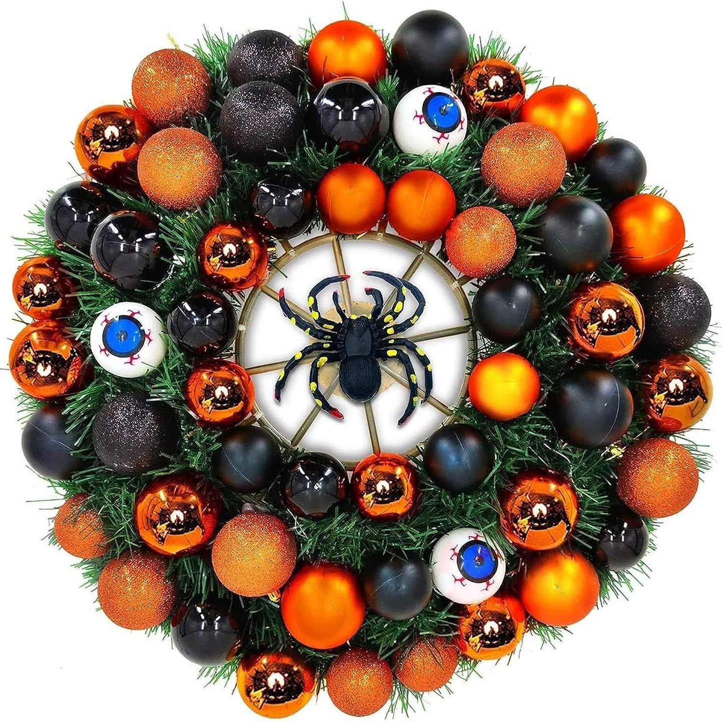 Emopeak 24Pcs Christmas Balls Ornaments for Xmas Christmas Tree - 4 Style Shatterproof Christmas Tree Decorations Hanging Ball for Holiday Wedding Party Decoration (Orange, 2.4"/6.2CM)