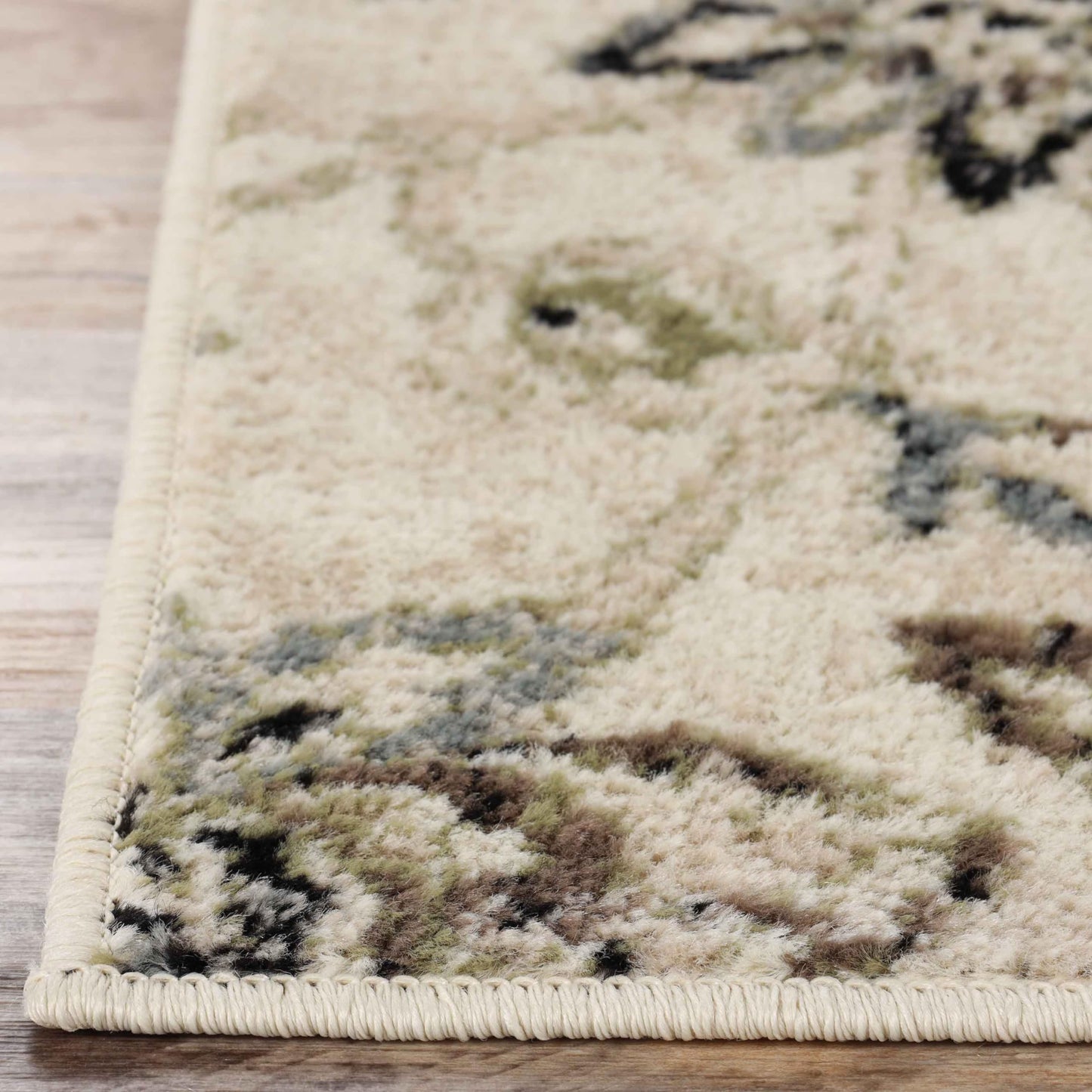 Superior Indoor Large Area Rug for Hallways, Entry, Office, Living/Bedroom, Hardwood, Tile, Floor Cover, Plush Carpet Cover, Modern Farmhouse Floral Decor, Jacobean Collection, 2' x 3', Beige Brown